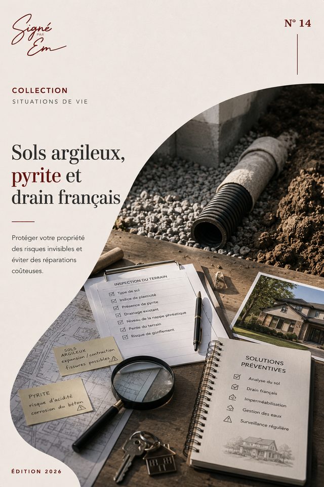 Couverture — Sols argileux, pyrite et drain français