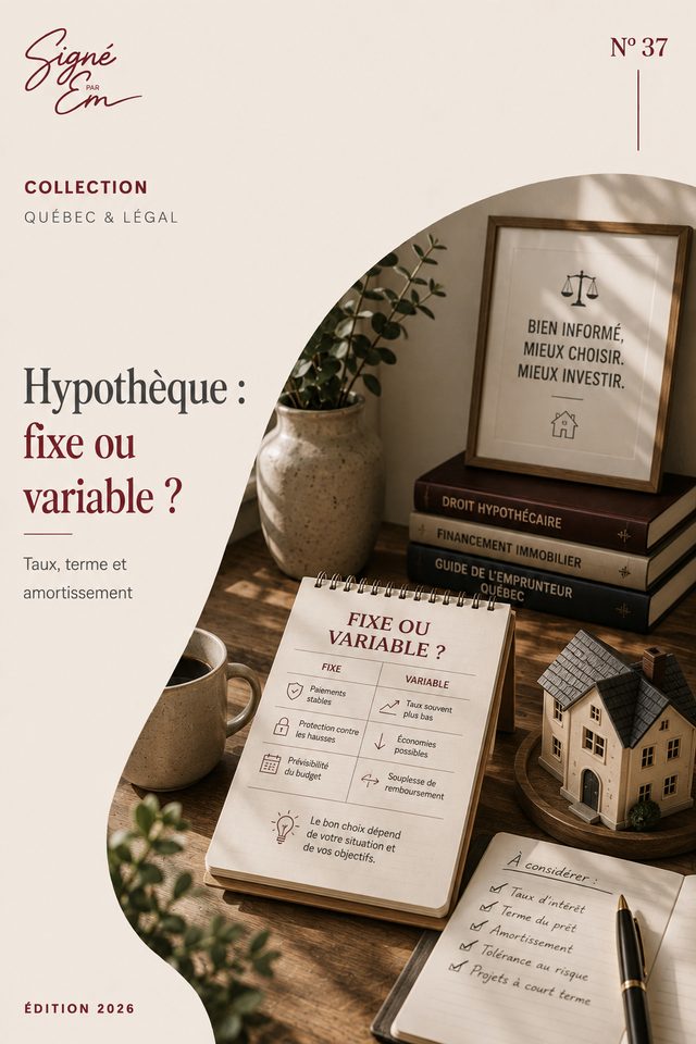 Couverture — Hypothèque : fixe ou variable ?